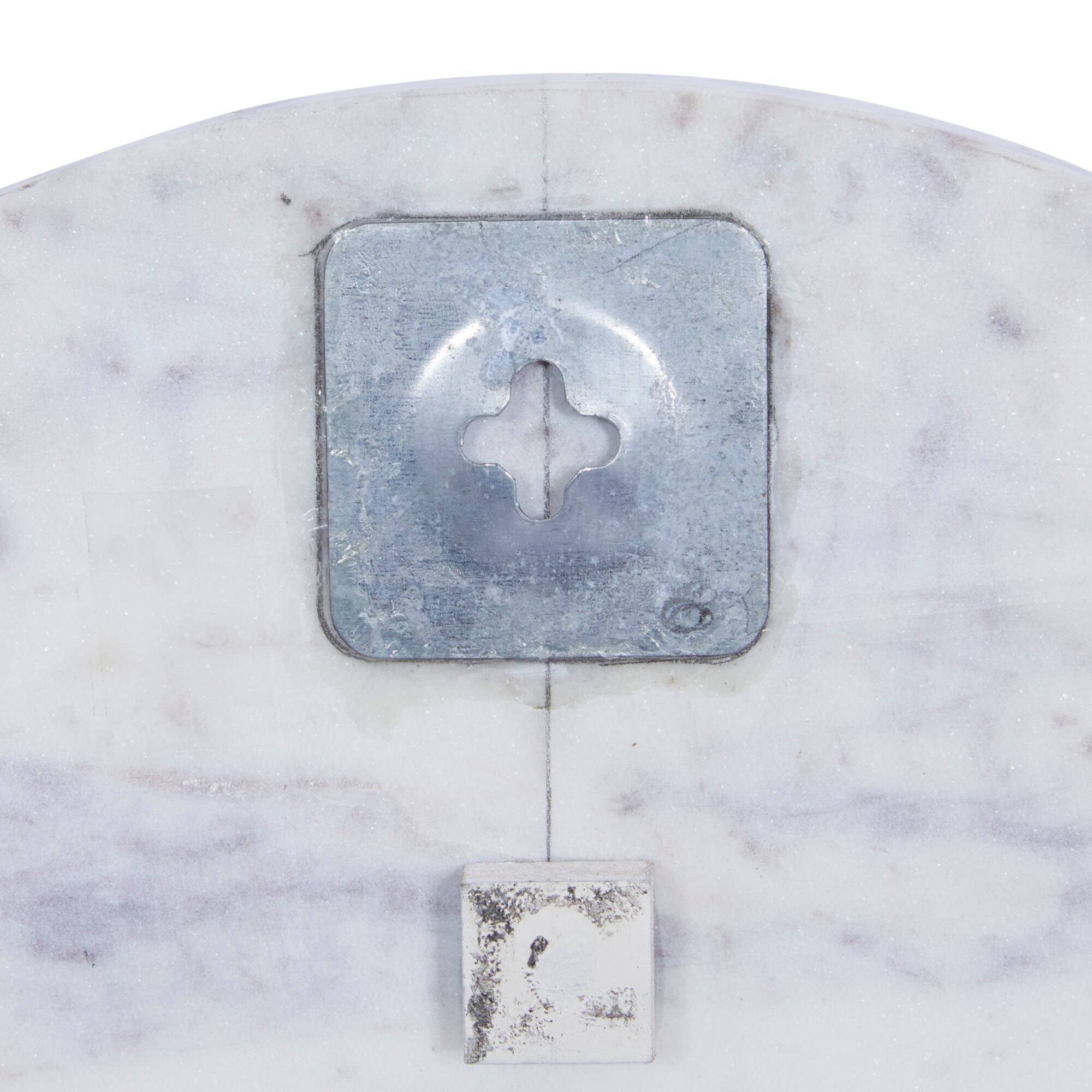 CosmoLiving by Cosmopolitan White Marble Contemporary Wall Clock, 15" x 15" x 1"